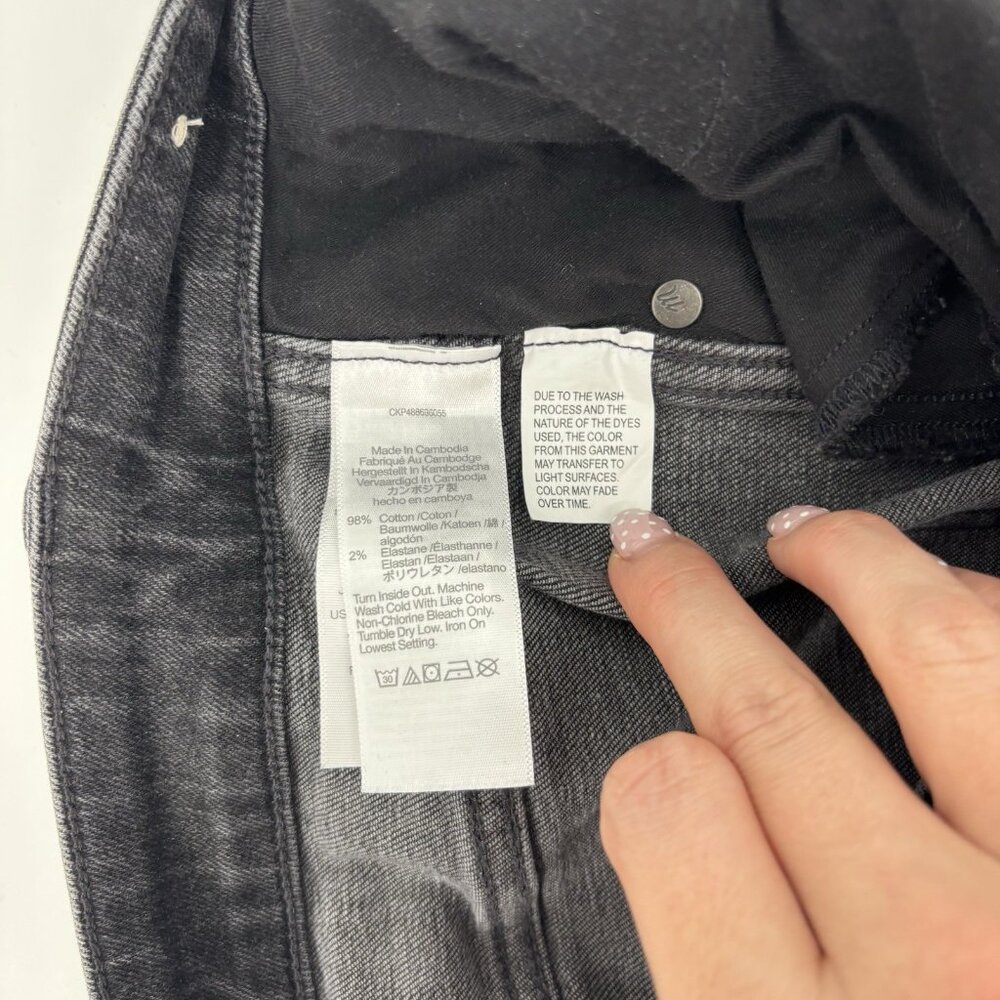 Madewell Curvy Mid Rise Stovepipe‎ Jeans Black Womens Size 30 Roll Up Ankle - Picture 8 of 11